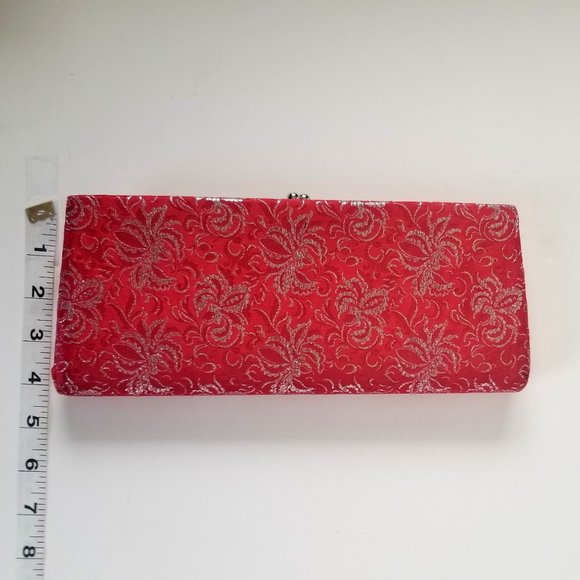 P & B Vintage Clutch Red & Silver Damask p… - Picture 5 of 7